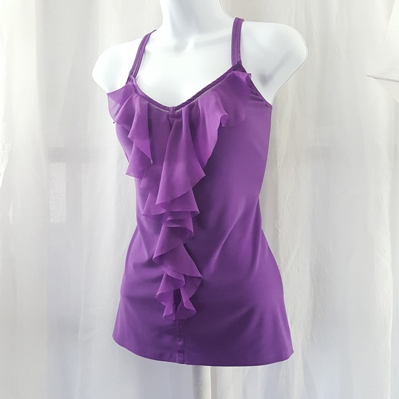 WHITE HOUSE BLACK MARKET Sleeveless Ruffle Blouse - Picture 3 of 9